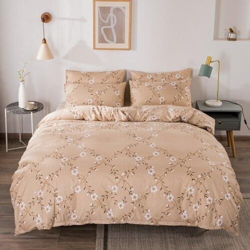 European Flower Style Bedding Sets 3 Pieces, Floral Print 1 Duvet Cover 2 Pillowcases,Queen King Single Double Twin Full Size