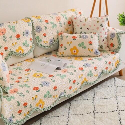 Korean Twill Cotton Sofa Cushion Fabric Washable Sofa Towel Full Cover Summer Sofa Cover Custom Cushion Couch Covers for Sofas