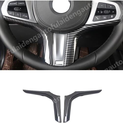 For BMW 3 Series G20 2019-2020 Carbon fiber ABS Matte Steering Wheel Decoration Cover Trim Car Accessories