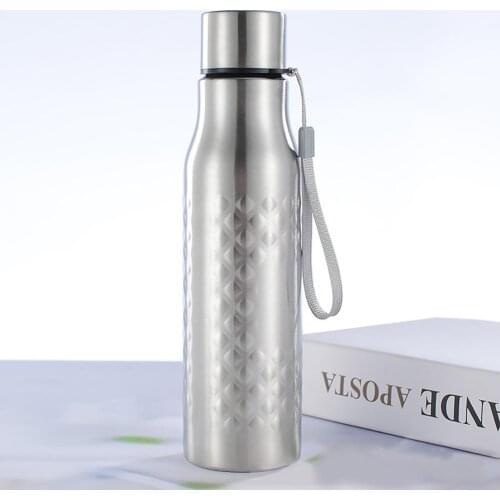 750ml Portable Outdoor Water Bottle Stainless Steel Large Capacity Single Wall Hot Cold Water Bottles Thermal Insulation Bottle