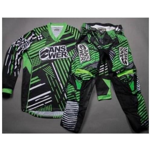 Motocross Jersey Pants Combos Moto MX Suit Dirt Bike Racing Riding Motorcycle Clothes gear set Color Green