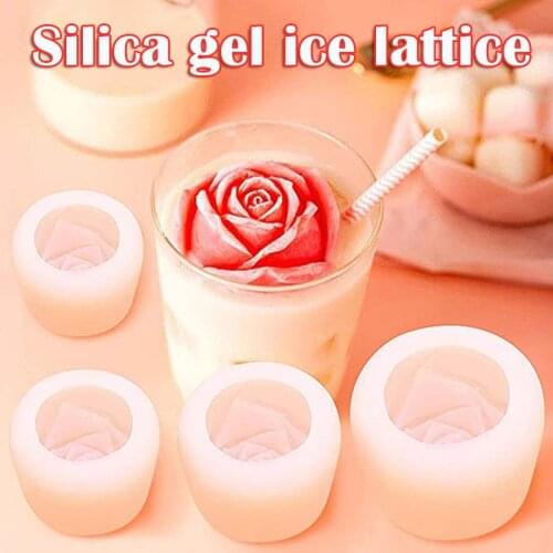Silicone Reusable Ice Cubes Mold Ice Cream Ball Maker Ice Cubes Form Silicone Rose Shape Icecreams Mold He