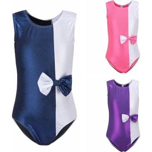 Children Girls Gymnastics Ballet Leotards Dancewear Sleeveless Leotards Tutu Costumes Professional Dancing Dress