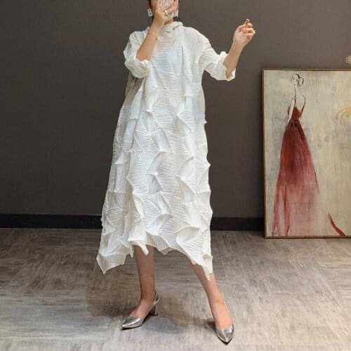 VANOVICH 2021 Spring and Summer New Solid-color Dress Women Temperament Half Sleeve Solid Color Casual Women Clothing