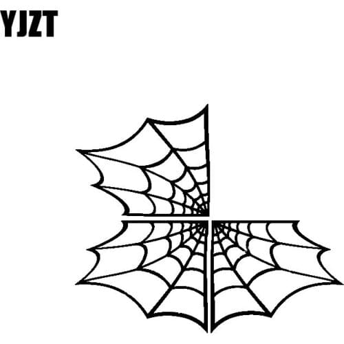 YJZT 14.7CM*12.5CM Minimalist Artistic Delicate Spider Web Beautiful Vinyl Decal Original Car Sticker Black/Silver C19-1237