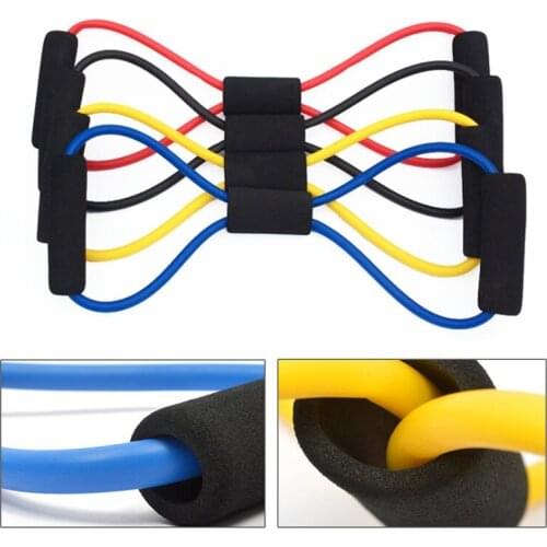 Yoga Gum Fitness Resistance 8 Word Chest Workout Muscle Expander Rope Fitness Rubber Elastic Bands Yoga Pull Rope Bodybuilding