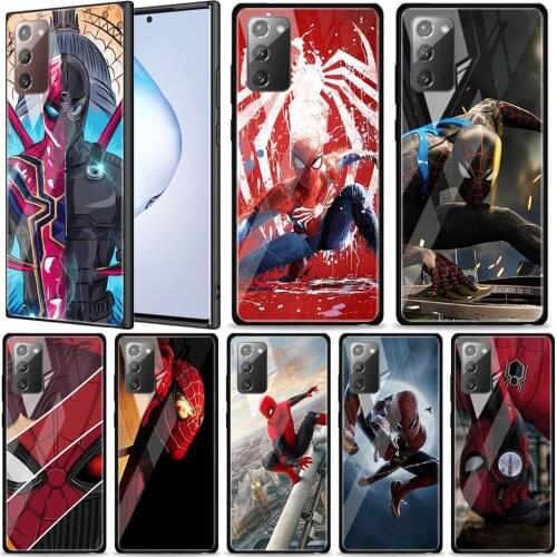 The Spiderman Marvel Tempered Glass For Samsung Galaxy Note 20 Ultra 10 9 8 Plus Lite A70 A50 A40 A30 A20 A10 Phone Case