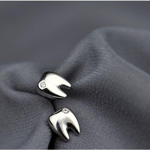 2017 Tooth Teeth Earrings Cubic Zirconia Jewellry Punk Studs Earrings for Girl Women Accessories Sweet