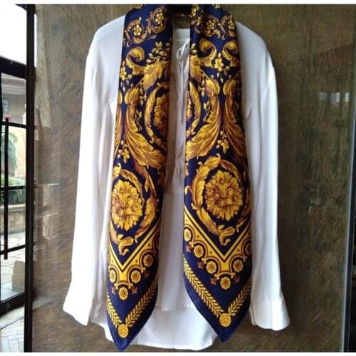 Women 100% Silk Scarf Shawl Foulard Luxury Soft Soomth Touching 108*108cm