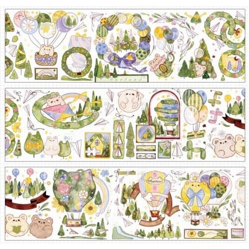 1 Loop Bright Pet Journal Washi Tape Special Oil Collage