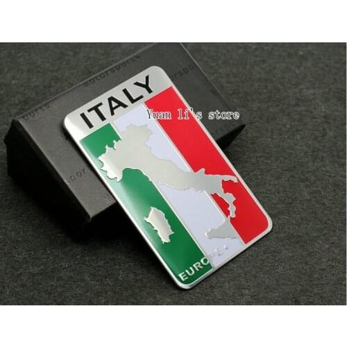 1X Car Badge Emblem Sticker Metal Aluminum for ITALY EUROPE car body stick 80mm*50mm Car Styling