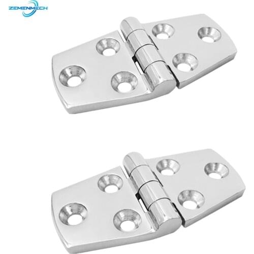 2PCS 316 Stainless Steel 38*76mm Heavy Duty Marine Grade Cast Boat Caravan RV Deck Cabinet Drawer Door Strap Butt Hinge Hardware