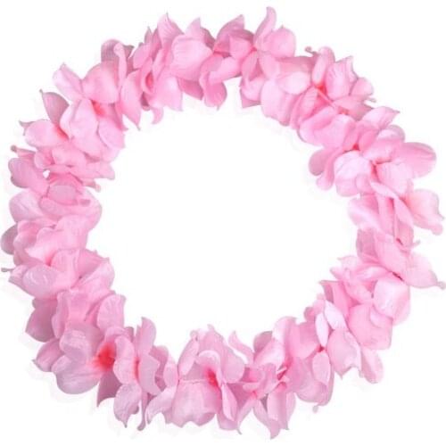 50pcs Beach Tropical Flowers Wreath Hawaiian Leis Festival Garland Party Decorations Wedding Supplies lin4026