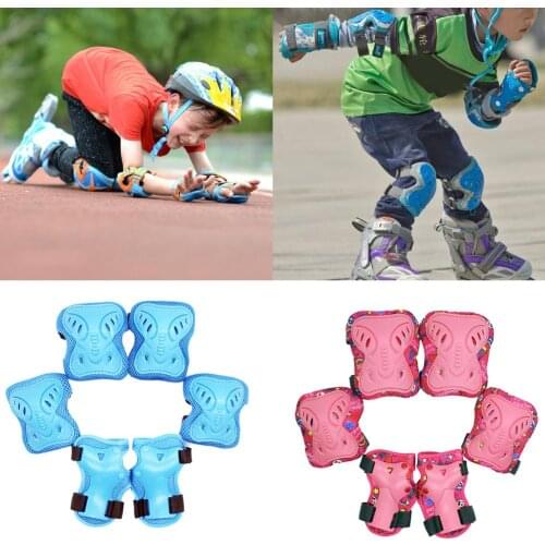 6Pcs Outdoor Children Skating Knee Elbow Hand Brace Pads Protective Guard Set Riding Wrist Guards Roller Skate Safety Protectio