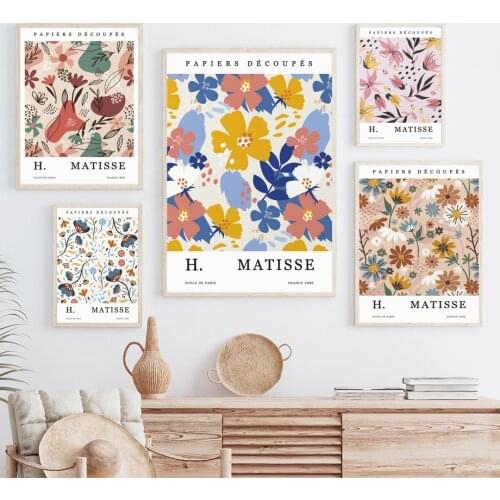 Matisse Color Leaf Flower Abstract Retro Nordic Posters And Prints Wall Art Canvas Painting Wall Pictures For Living Room Decor