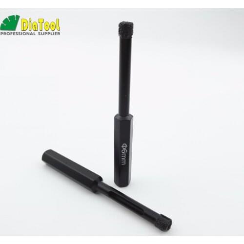 DIATOOL 2pcs Dia6mm Hexagon Shank Diamond Drill Bits Wet for Drilling Granite Marble Masonry Concrete Tile Ceramic