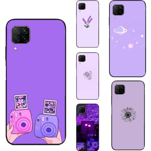 Purple Doodles Aesthetics For Huawei P30 Pro P40 P20 Lite P Smart 2019 Nova 5T Honor 10X Lite 10i 9S 8X 9X Case