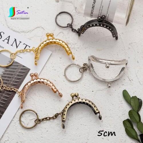 Cheap 5cm Silver,Gun black,Rose Gold,Bronze Mini Bag Clasp,Diy Key Ring,Doll Bag Accessory Metal Color Bag Seal Frame S0713L