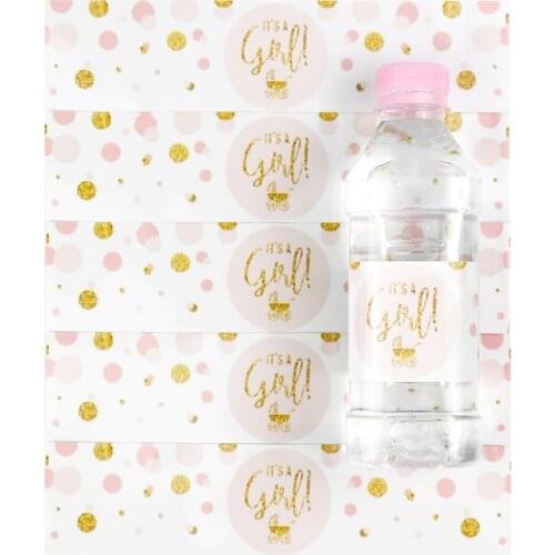 Baby Shower 12pcs It is a Boy! It is a Girl Bottle Stickers Gender Reveal Party Decoration Supplies Babyshower Boy Girl Stick