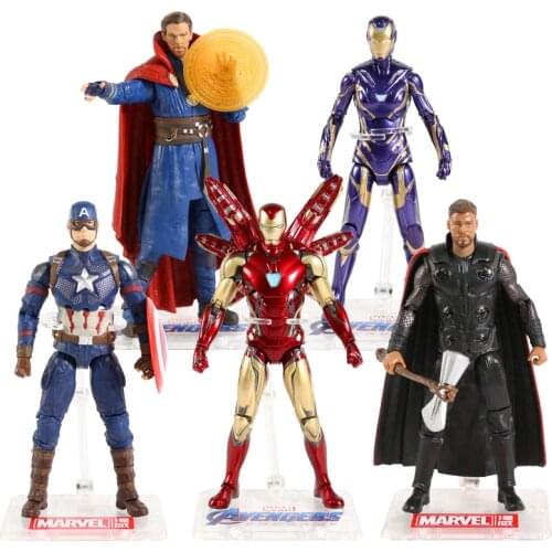 Original Genuine Marvel Avengers Endgame Iron Man MK85 MK49 Doctor Strange Thor Captain America 7" Action Figure Toy