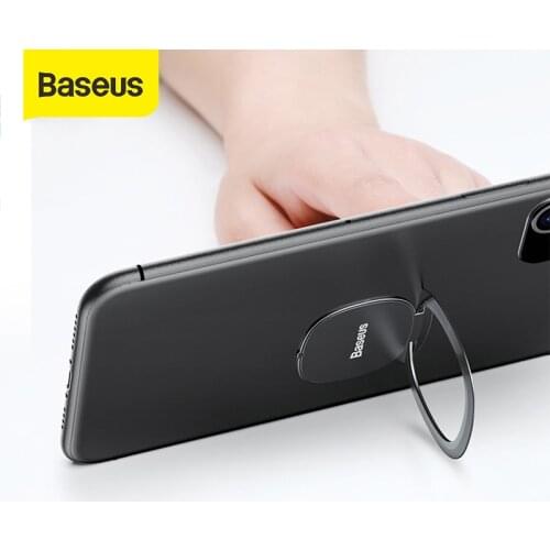 Baseus Phone Ring Holder 2.1mm 3-in-1 Finger Ring Kickstand Magnetic Pad Car Mount for Mobile Phone Invisible Car Holder