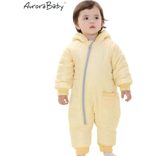 2018 Autumn Baby Boys Rompers Thick For Winter Cotton Padded One Piece Children Kids Jumpsuit Old 4 Color