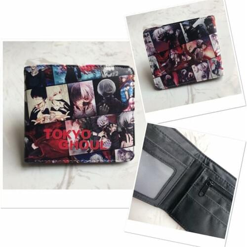 Anime Tokyo Ghoul Cartoon Wallet Short Wallet With Coin Pocket Money Bag for Men Women