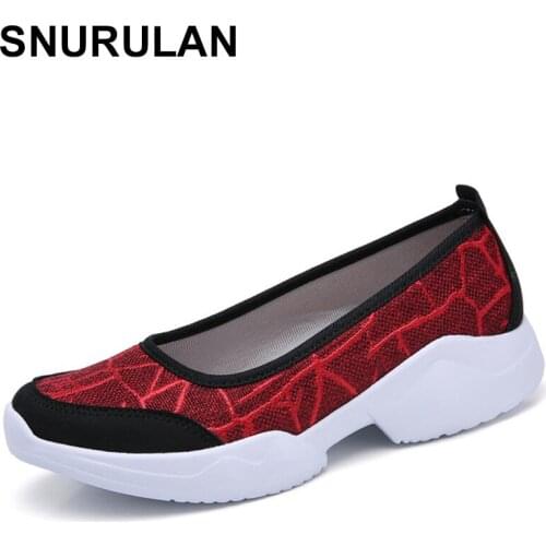 SNURULAN Summer sneakers women casual shoes without lace mesh flat shoes blast walking shoes Ligthweight femme Tenis Zapato big