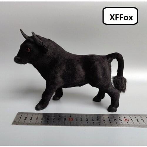 Cute real life cattle model plastic&furs simulation black cattle doll gift about 20x7x16cm xf2362