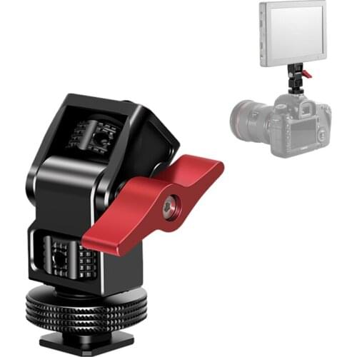 Mini Tripod Head Hot Shoe Adapter Mount 180 Degree Adjustable Damping 360 Rotation Ball Head Monitor/Speedlite/Mic Bracket Stand