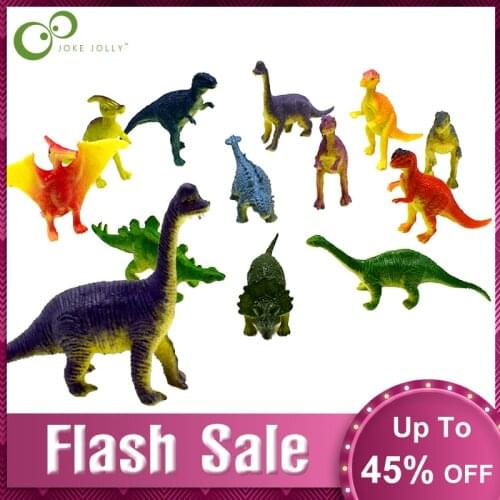 12pcs/lot Dinosaurs Model Cute Animals Gifts Boys Toys Hobbies Kids Mini Small Plastic Dinosaurus Figures GYH