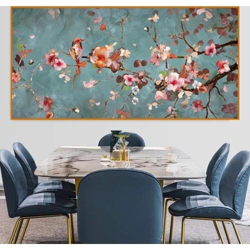 Chinese Style Beautiful Plant Big Posters and Print Flowers and Birds Canvas Painting Cuadros Wall Art Canvas Picture Room Decor