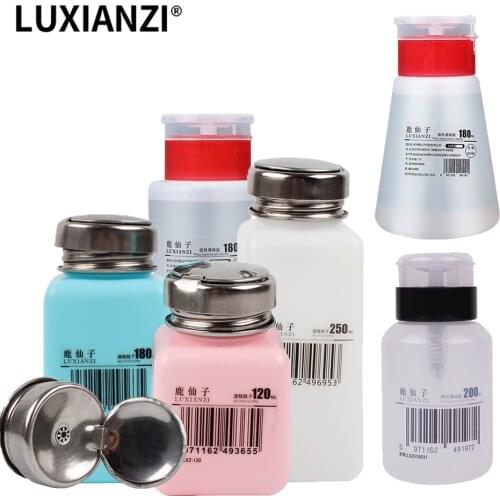 LUXIANZI 2pcs Press-on Plastic Bottle With Scale Alcohol Bottle Storage Cleaner Soldering Paste for Phone Tablet PC Repair Tool