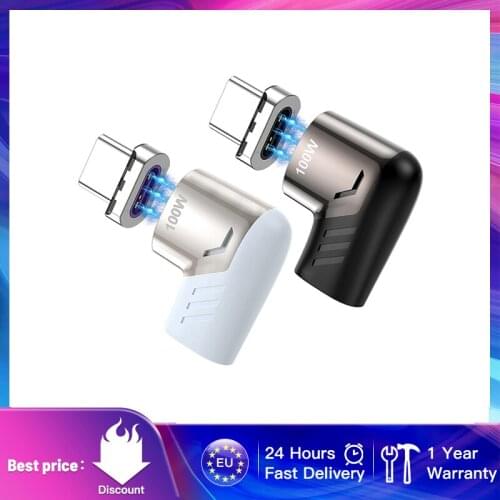2021 New KUULAA 100W USB Type C Magnetic Adapter Type-C Male To USB C Female Magnet Connector For Mackbook Pro Huawei