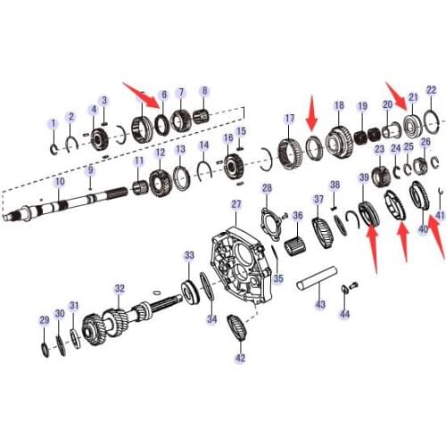 One, two, three and four gear synchronizer kit Great Wall SOCOOL 491 engine