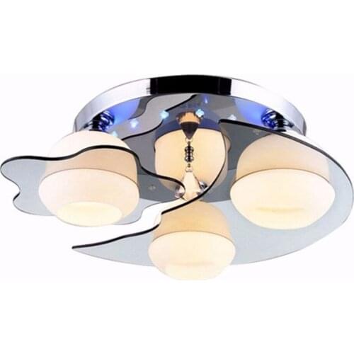 OOVOV Creative Glass Butterfly Girls Room Ceiling Lamps Cute Kids Room Ceiling Light Bedroom Ceiling Fixtures