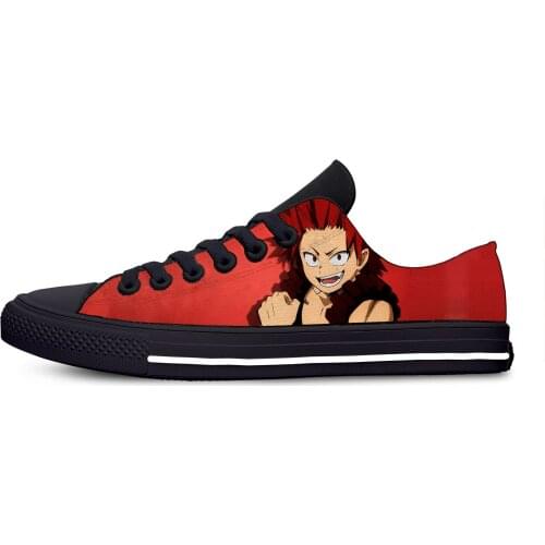 Anime Manga Boku My Hero Academia Kirishima Eijiro Casual Cloth Shoes Low Top Lightweight Breathable 3D Print Men women Sneakers