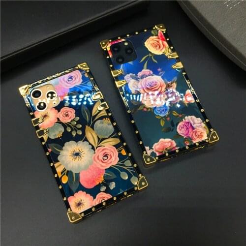 Luxury Glitter Square Cover Phone Cases Smooth Bling Laser Flower Case for Motorola Moto G Power One 5G Ace G Stylus G Play 2021