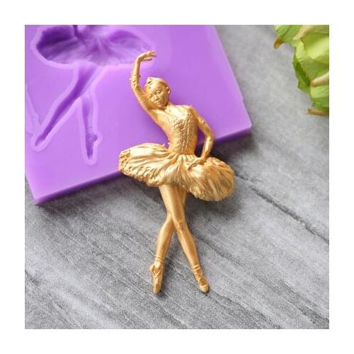 Silicone Mold Fondant Mold Sugar Craft Cake Decorative Molds DIY Dancing Ballet Girl Chocolate Baking Mould Silicone Rubber PRZY