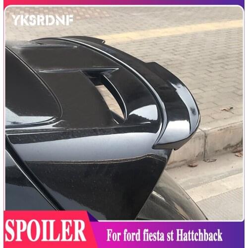 SPOILER For ford fiesta st MK7 MK7.5 REAR WING ABS BALCK CARBON FIBER REAR SMALL EXTENSION CAP Stickers car styling accessories