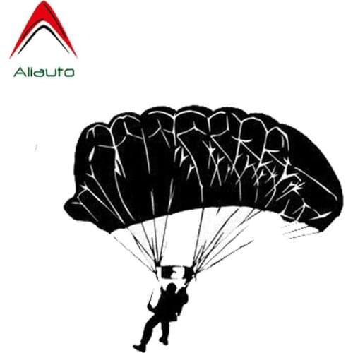 Aliauto Personality Fashion Car Stickers Parachute Window Vinyl Sunscreen Anti-UV Reflective Decal Black/Silver,13cm*12cm