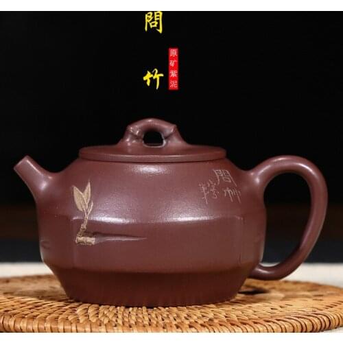 High-grade recommended wholesale agent ore purple clay KeJunFen hand-made asked a substituting bamboo tea gift box
