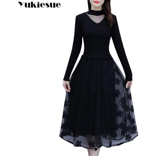 Модные вязаные платья YUKIESUE China At AliExpress