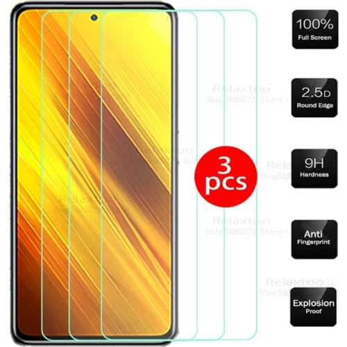 3pcs tempered glass for xiaomi poco m3 smartphone full cover screen protector for xiaomi xiomi pocophone x3 x 3 protective film