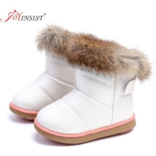 Winter Plush Baby Girls Snow Boots Warm Shoes PU Leather Flat With Baby Toddler Shoes Outdoor Snow Boots Girls Kids Shoe