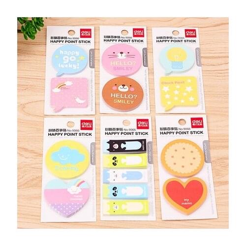Deli 9066 Stickers Note Paper Note Pad N Times Cartoon Multi Pattern Message