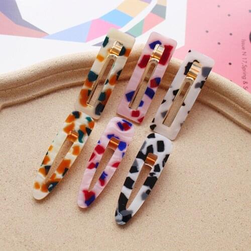 1PC Fashion Simple Hairpins Acrylic Leopard Print Word Clips for Women Girls Side Clip Hairpin Hair Styling Tool