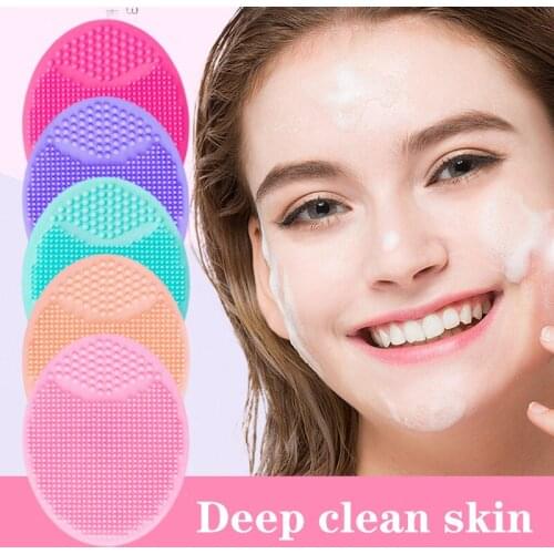 1pc Silicone Face Cleansing Brush Facial Deep Pore Skin Care Scrub Cleanser Tool New Mini Beauty Soft Deep Cleaning Exfoliator