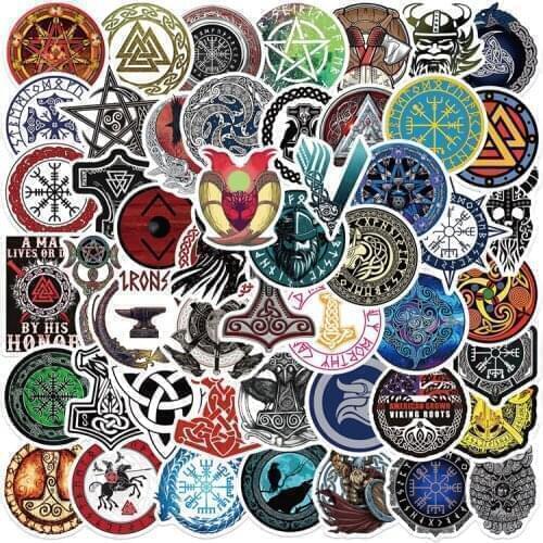 10/30/64pcs Viking Totem Graffiti Anime Stickers Poster DIY Phone Laptop Luggage Fridge Wall Notebook Car Graffiti Sticker Gift