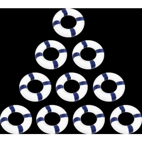 10 Pieces Life Buoy Swim Ring Figurine Resin Miniatures Mini Fairy Garden